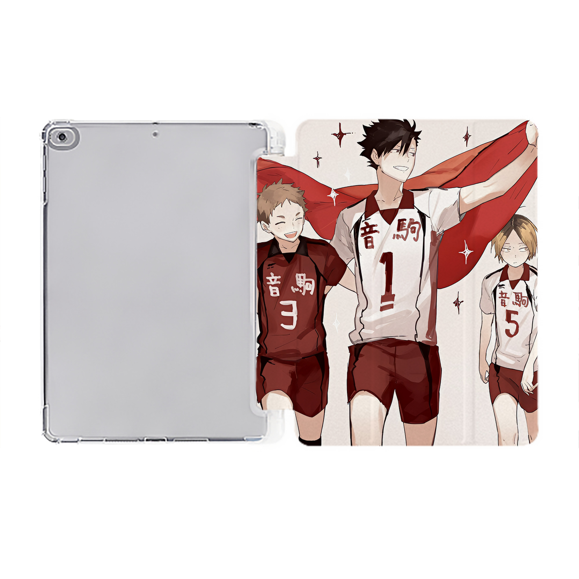 （画像用） ハイキュー!! Haikyu!! IPad ケース ペン収納付き 三つ折りスタンド PUレザー×シリコン 対応機種9.5/10.5/10.9インチ